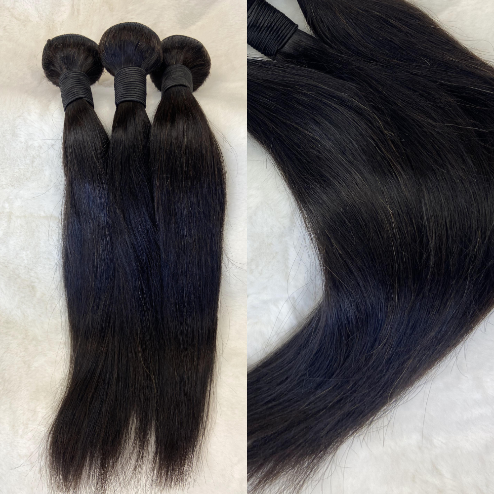 We Heart Hair 3 Bundles Silky Straight 100% Virgin Human Hair Natural Black