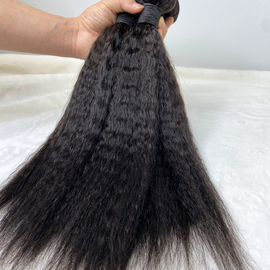We Heart Hair Kinky Straight 3 Bundles Deal 100% Virgin Human Hair