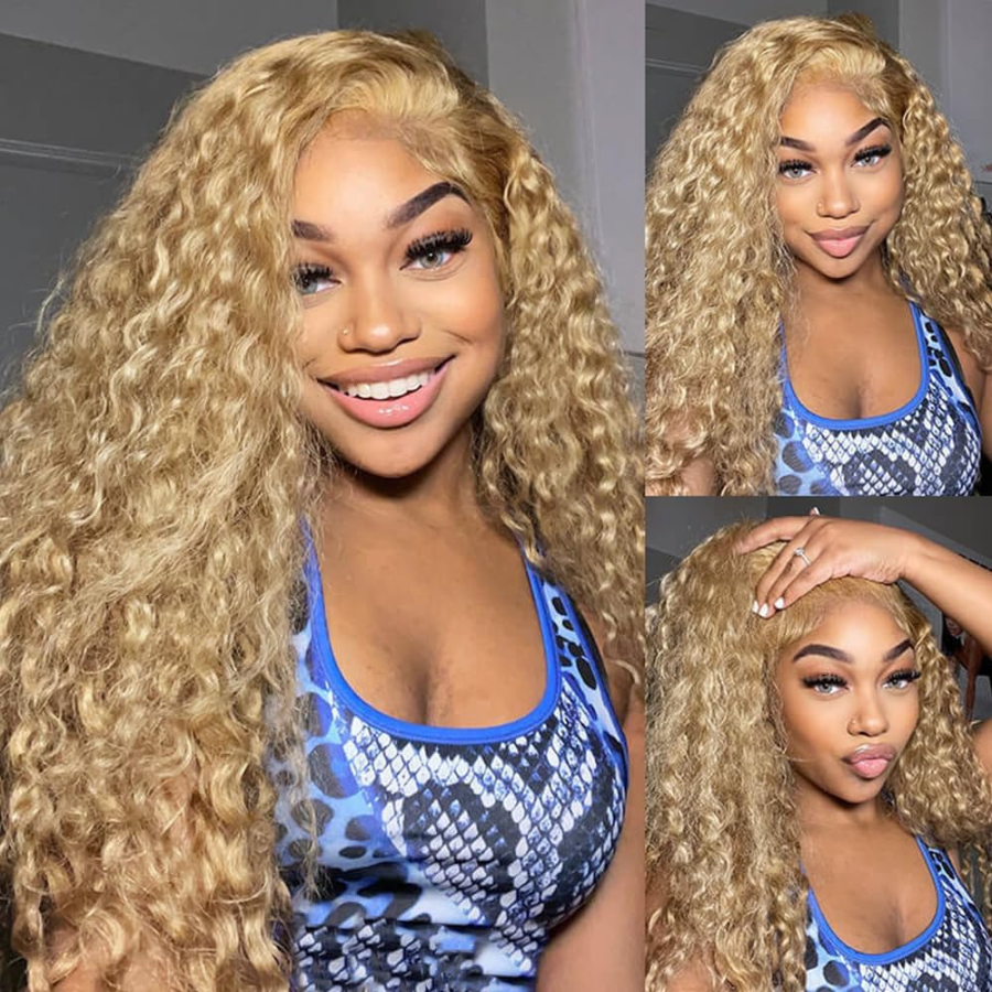 We Heart Hair Honey Blonde Malaysian Curly Lace Front Human Hair Wig