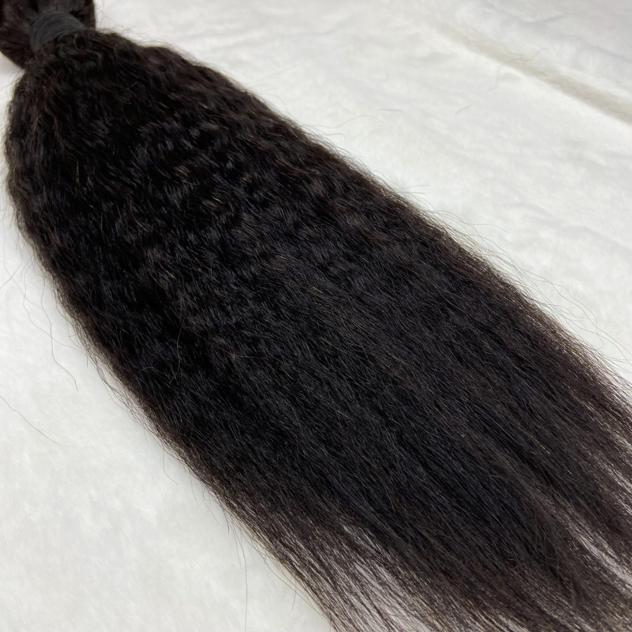 1 Bundle Kinky Straight Virgin 100% Human Hair Natural Black