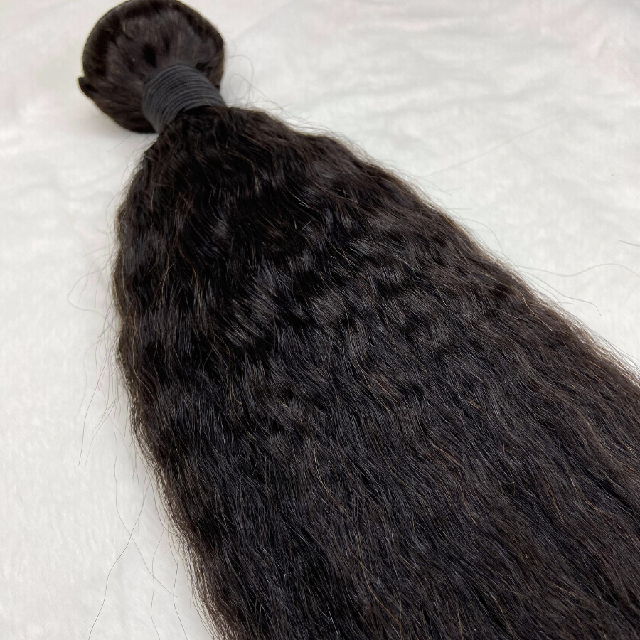 1 Bundle Kinky Straight Virgin 100% Human Hair Natural Black