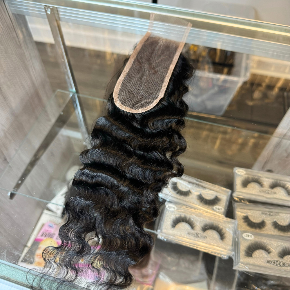 Burmese Curly 100% High Quality Virgin Human Hair Pre Plucked Lace Closure 2x6/5x5