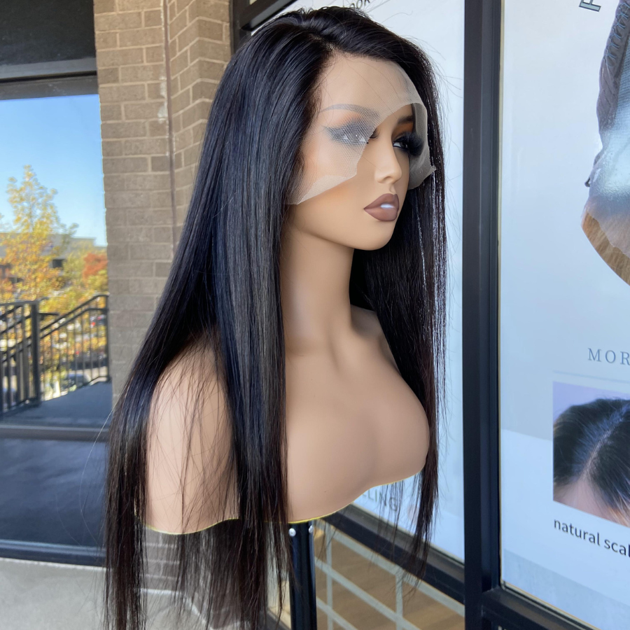 We Heart Hair 13x4 Full Frontal Silk Straight Lace Front Wig Human Hair 180% Density Preplucked