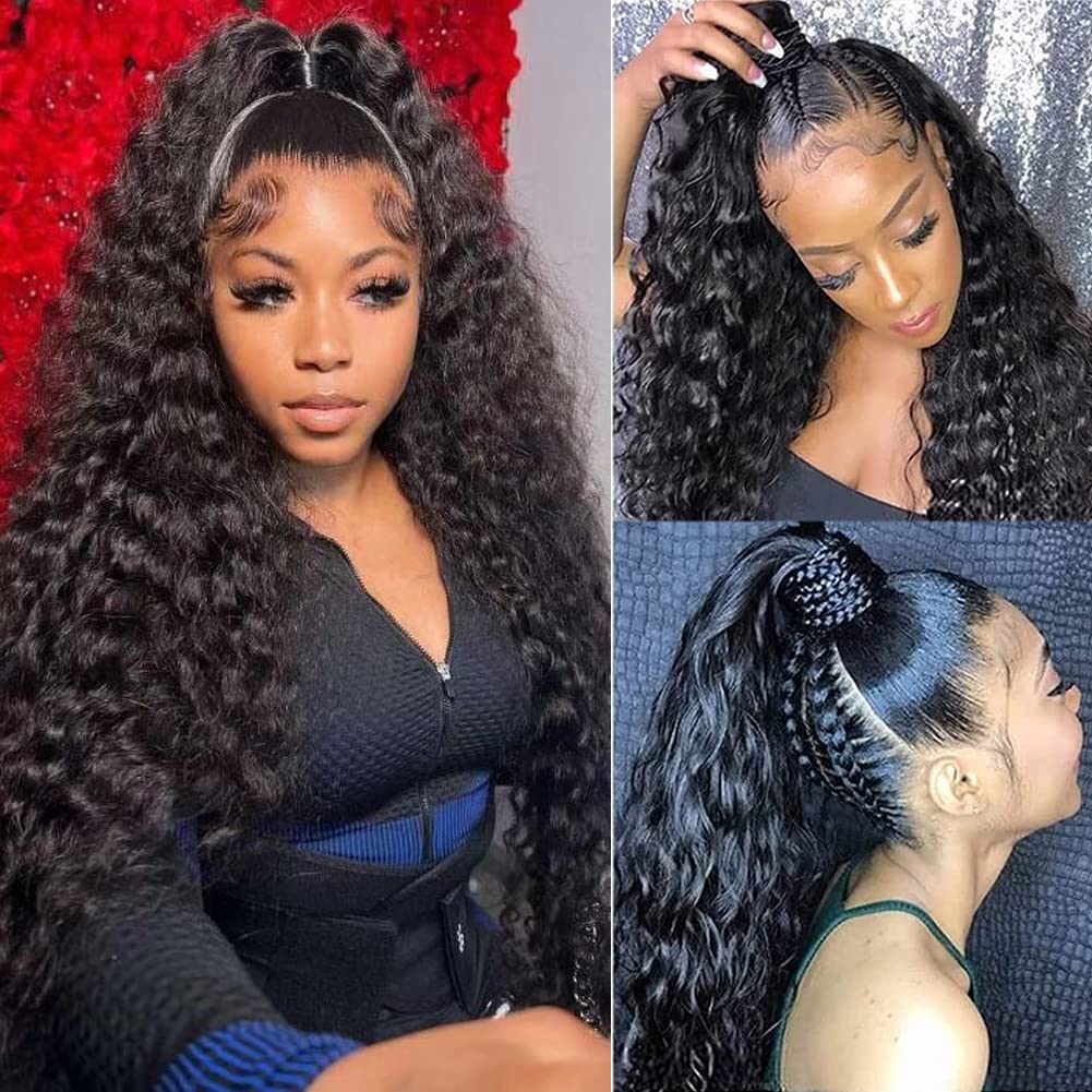 We Heart Hair 360 Lace Front Human Hair Wig Pre Plucked Deep Wave Natural Black Color