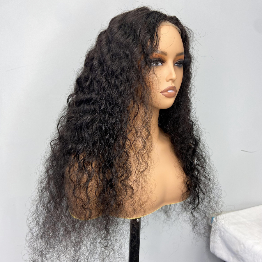 We Heart Hair Deep Wave Curly 13x4 Lace Front Human Hair Wig 180% Density Transparent Lace