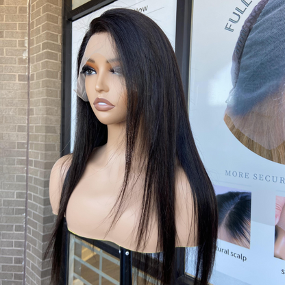 We Heart Hair 13x4 Full Frontal Silk Straight Lace Front Wig Human Hair 180% Density Preplucked
