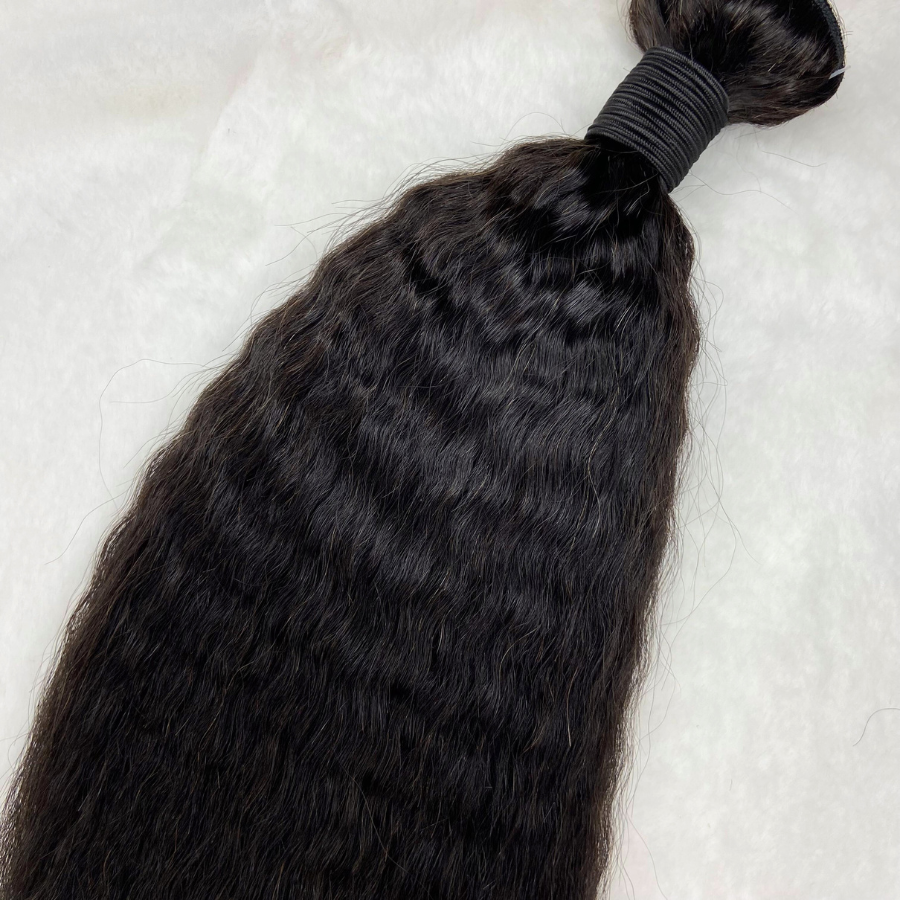 1 Bundle Kinky Straight Virgin 100% Human Hair Natural Black