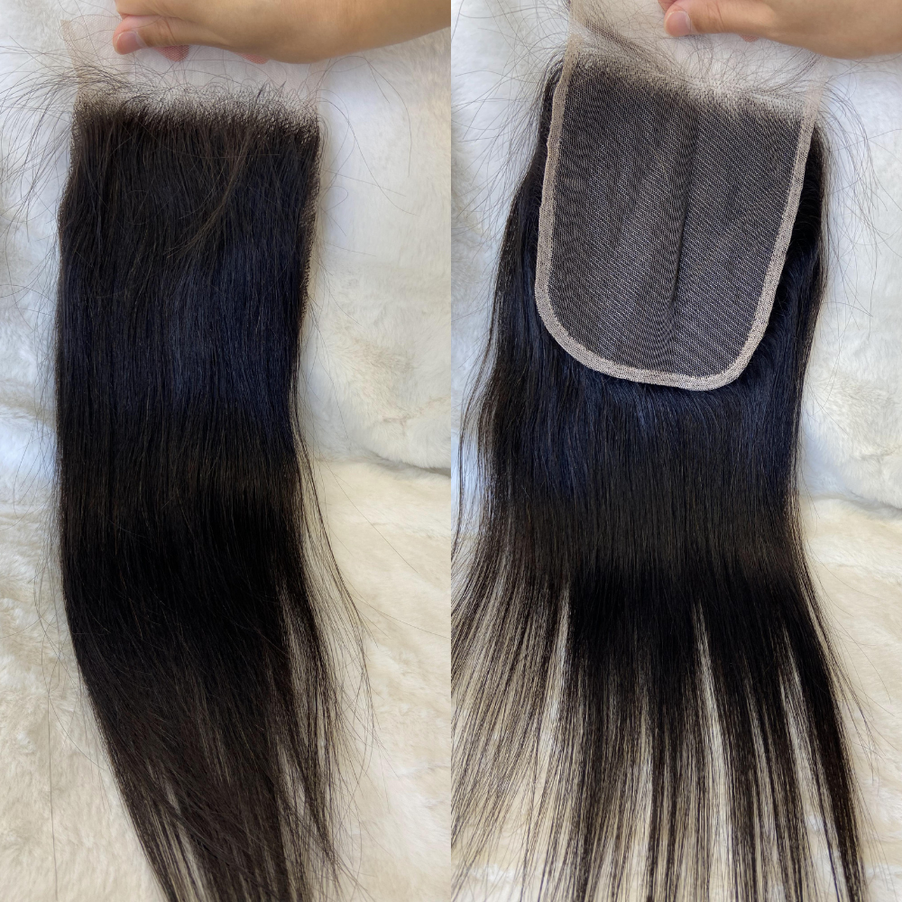 Straight 2x6/4X4/5X5/13x4 Lace Frontal Transparent Lace Virgin Hair Closure