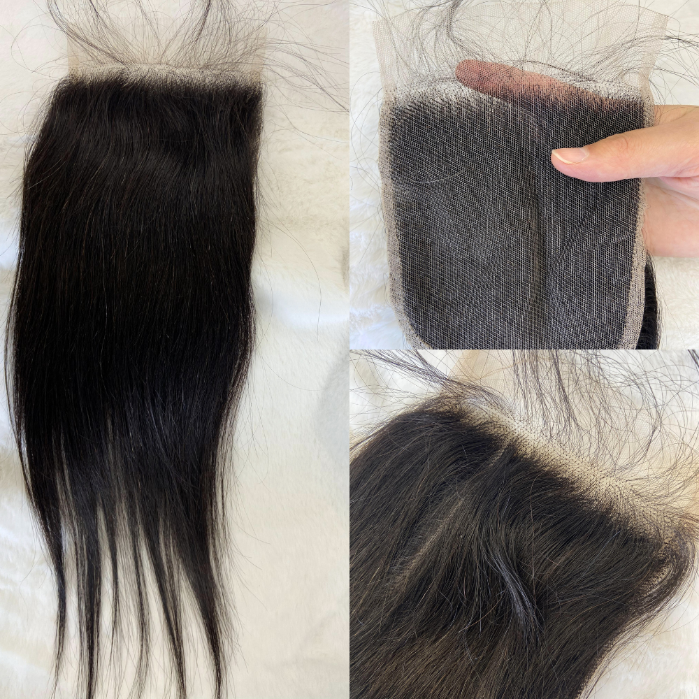 Straight 2x6/4X4/5X5/13x4 Lace Frontal Transparent Lace Virgin Hair Closure