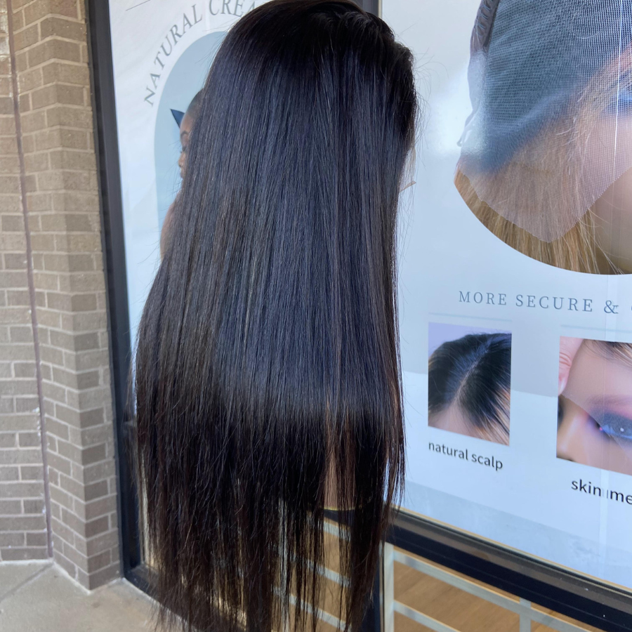 We Heart Hair 13x4 Full Frontal Silk Straight Lace Front Wig Human Hair 180% Density Preplucked