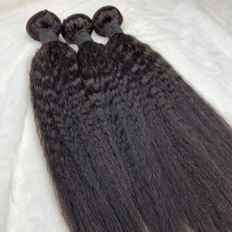 We Heart Hair Kinky Straight 3 Bundles Deal 100% Virgin Human Hair