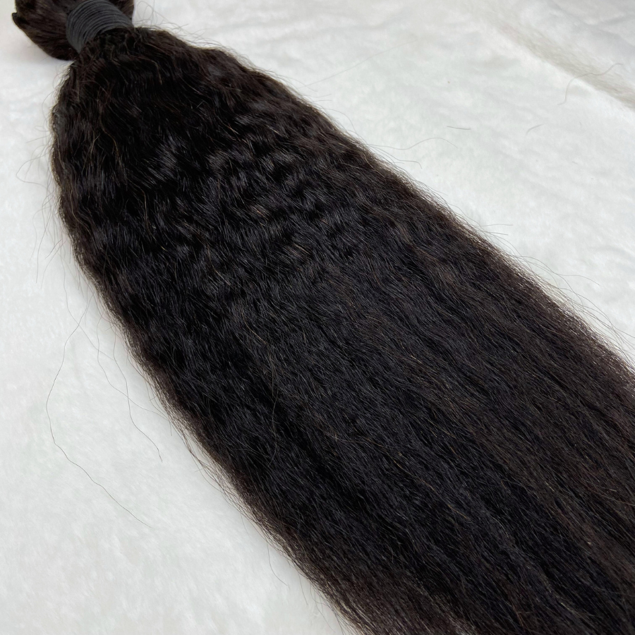 1 Bundle Kinky Straight Virgin 100% Human Hair Natural Black