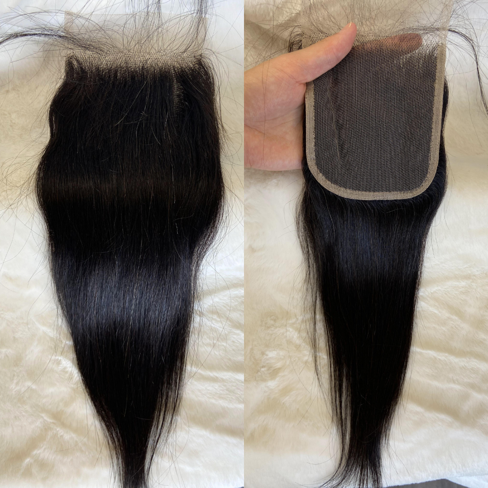 Straight 2x6/4X4/5X5/13x4 Lace Frontal Transparent Lace Virgin Hair Closure