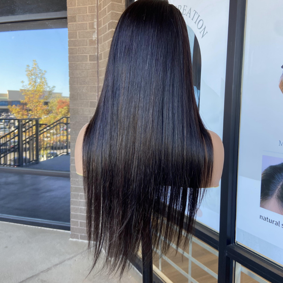 We Heart Hair 13x4 Full Frontal Silk Straight Lace Front Wig Human Hair 180% Density Preplucked