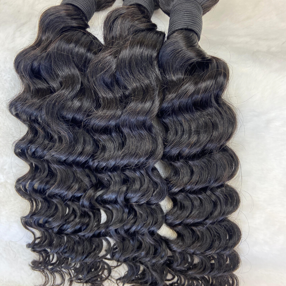 We Heart Hair 3 Bundles Deep Wave Virgin Human Hair Bundle Natural Color