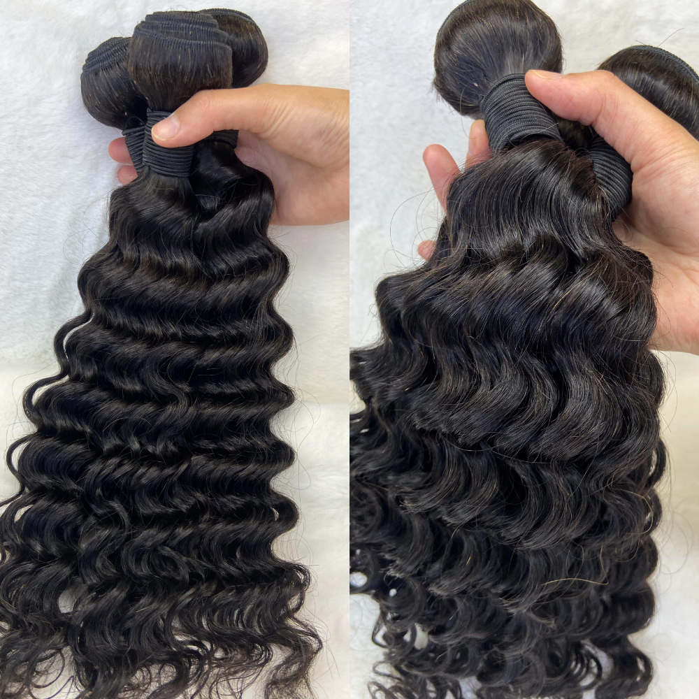 We Heart Hair 3 Bundles Deep Wave Virgin Human Hair Bundle Natural Color