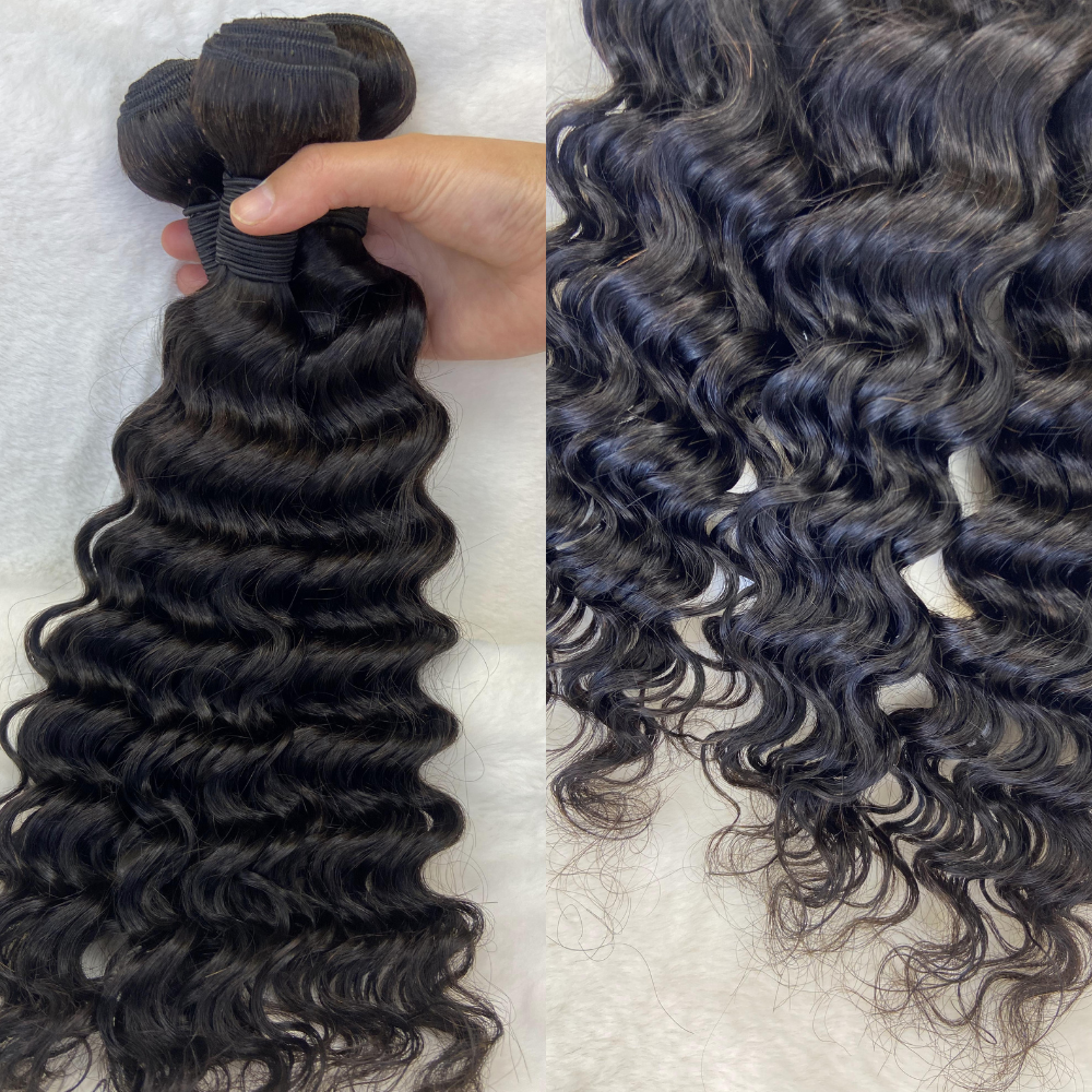 We Heart Hair 3 Bundles Deep Wave Virgin Human Hair Bundle Natural Color