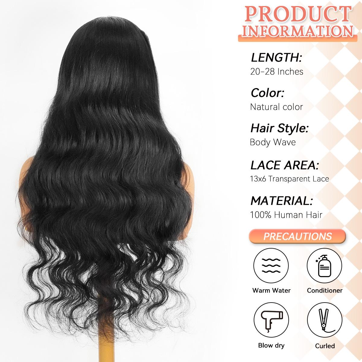 We Heart Hair 13x6 Body Wave Full Frontal Wig 100% Cambodian Human Hair 200% Density Lace Wig Transparent Lace