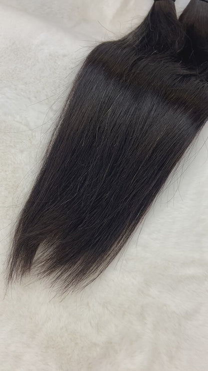 We Heart Hair 3 Bundles Silky Straight 100% Virgin Human Hair Natural Black