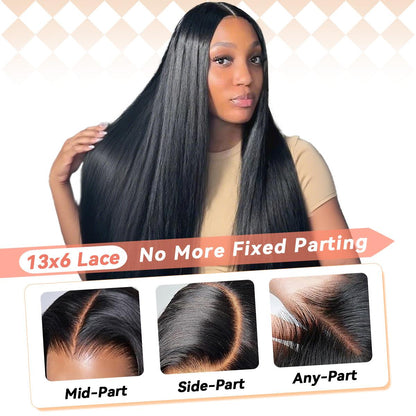 We Heart Hair 13x6 Full Frontal 100% Virgin Human Hair Straight Lace Front Wig 180% Density