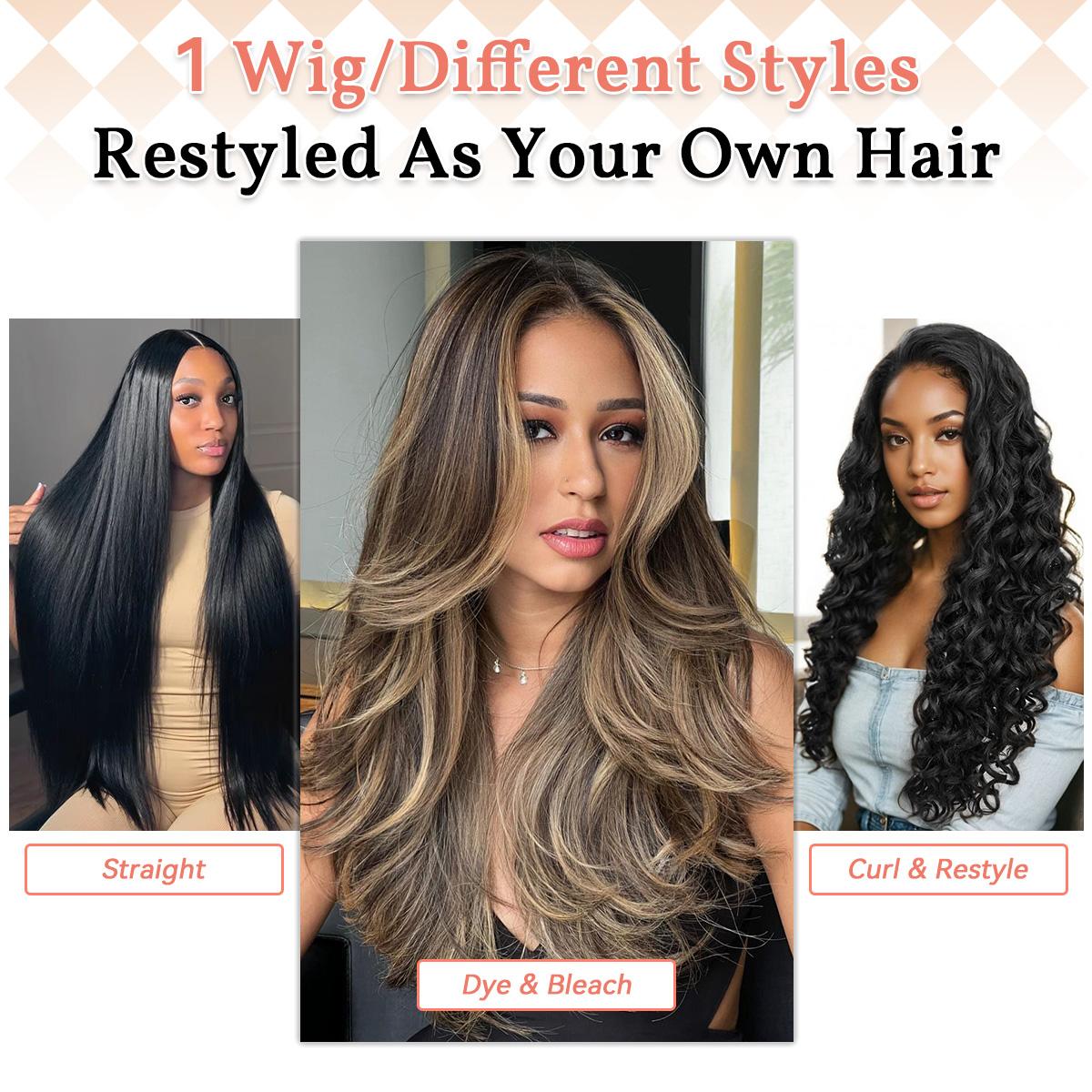 We Heart Hair 6x6 Glueless Closure 100% Virgin Human Hair Wig 200% Density Body Wave Straight Transparent Lace