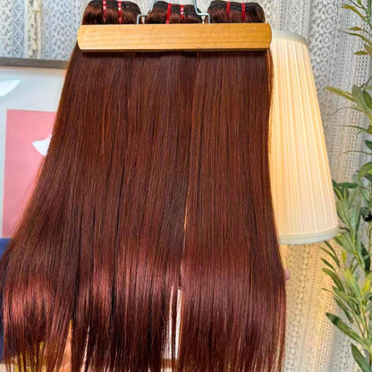 [We Heart Hair]Chestnut Brown Burmese Curly 11A 100% Virgin Human Hair Straight Body Wave Fall Hair Color