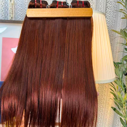 Chestnut Brown Cambodian 11A 100% Virgin Human Hair Straight Body Wave