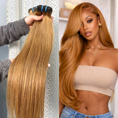 We Heart Hair 9A Honey Blonde Color 27 Straight Malaysian Remy Virgin Human Hair Bundle