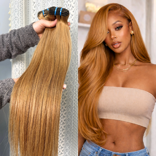 We Heart Hair 9A Honey Blonde Color 27 Straight Malaysian Remy Virgin Human Hair Bundle