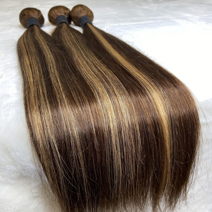 We Heart Hair Honey Blonde Ombre Highlight 3 Bundles Deal Straight 100% Virgin Human Hair Bundle