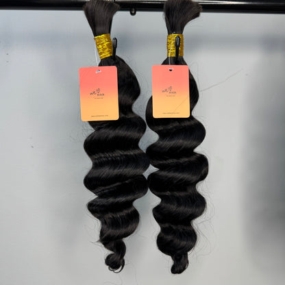 [We Heart Hair] Boho Braids 100% Cambodian Human Hair Bulk Braiding Hair Deep Wave Loose Deep Wave Honey Blonde 4/27