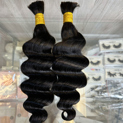 [We Heart Hair] Boho Braids 100% Cambodian Human Hair Bulk Hair For Braiding Hair Deep Wave Loose Deep Wave Honey Blonde 4/27 humanhair boho  Summer Hot