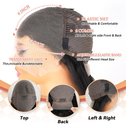 We Heart Hair 13x6 Body Wave Full Frontal Wig 100% Cambodian Human Hair 200% Density Lace Wig Transparent Lace