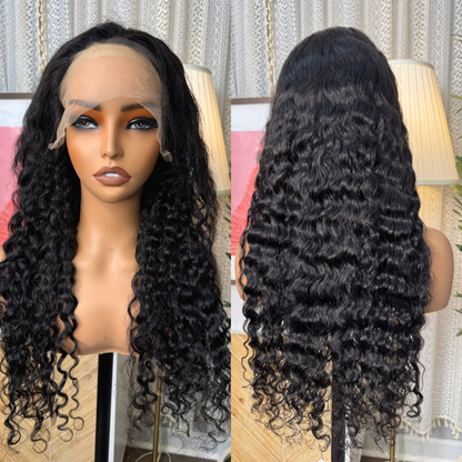 13X4 Full Frontal Burmese Curly 100% Virgin Hair 200% Density Natural Wave Wig Natural Color