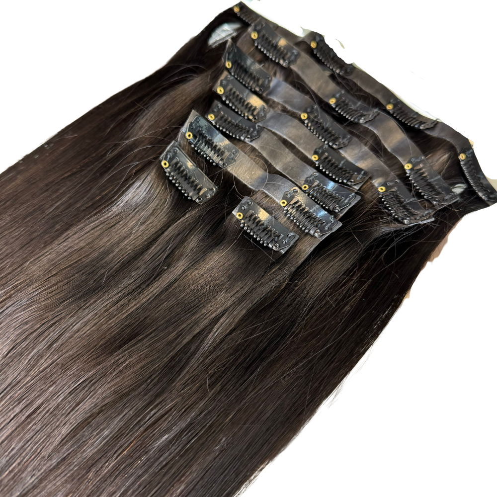 [We Heart Hair] Seamless Clip In 100% Human Hair 8 PCS Silky Straight Quality Hair Extension