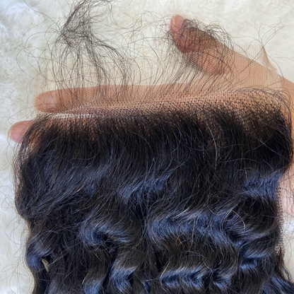 We Heart Hair 4X4/5X5 Lace Closure, 13X4 Frontal Deep Wave Virgin Hair Natural Black Swiss Transparent Lace.