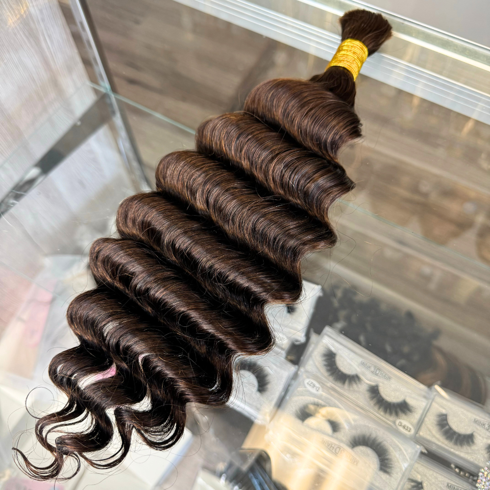 [We Heart Hair] Boho Braids 100% Cambodian Human Hair Bulk Hair For Braiding Hair Deep Wave Loose Deep Wave Honey Blonde 4/27 humanhair boho  Summer Hot