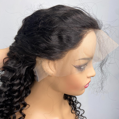 We Heart Hair 360 Lace Front Human Hair Wig Pre Plucked Deep Wave Natural Black Color