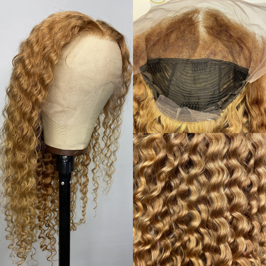 We Heart Hair Honey Blonde Deep Wave Lace Front Human Hair Wig