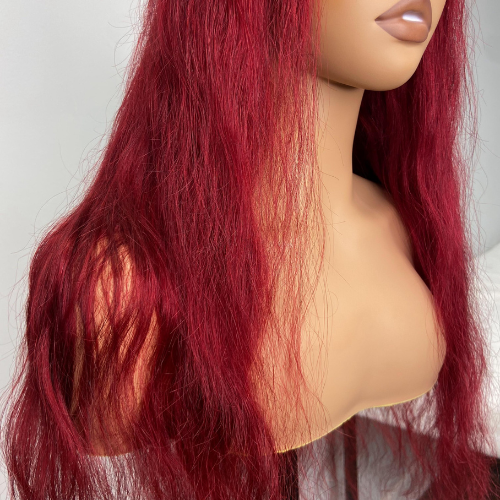 Red Velvet Burgundy Long Wavy 13x4 Full Frontal Virgin Human Hair Wig