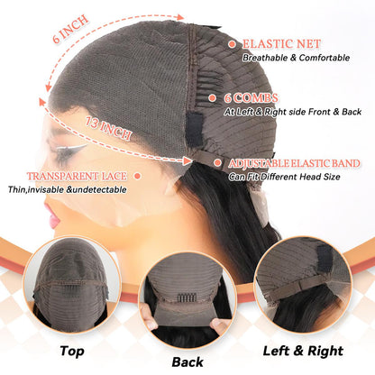 We Heart Hair 13x6 Full Frontal 100% Virgin Human Hair Straight Lace Front Wig 180% Density