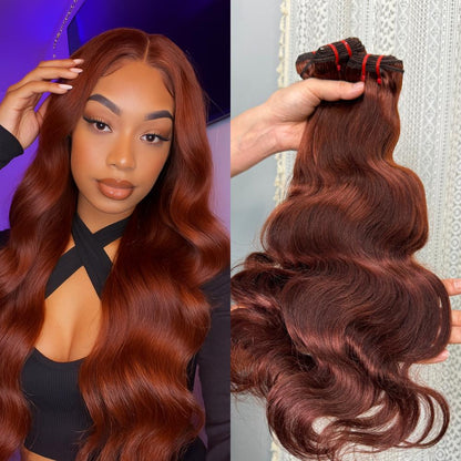 [We Heart Hair]Chestnut Brown Burmese Curly 11A 100% Virgin Human Hair Straight Body Wave Fall Hair Color