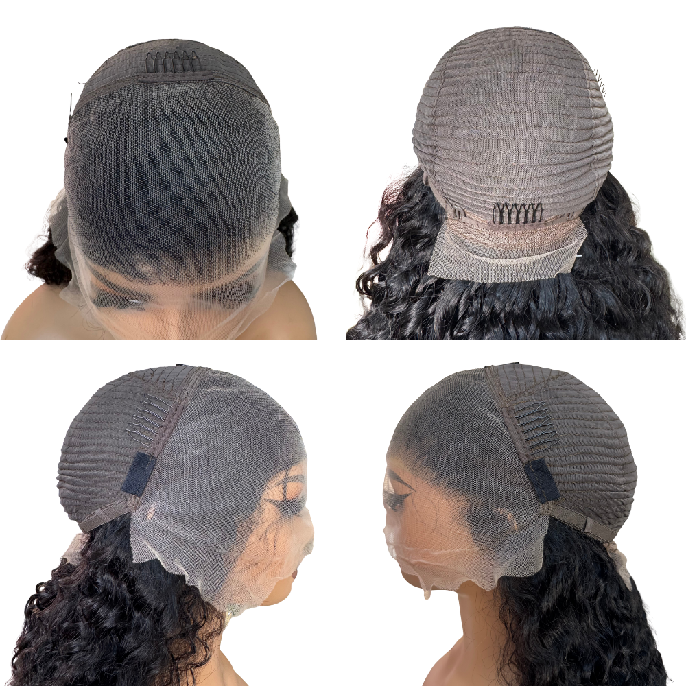 13X4 Full Frontal Burmese Curly 100% Virgin Hair 200% Density Natural Wave Wig Natural Color