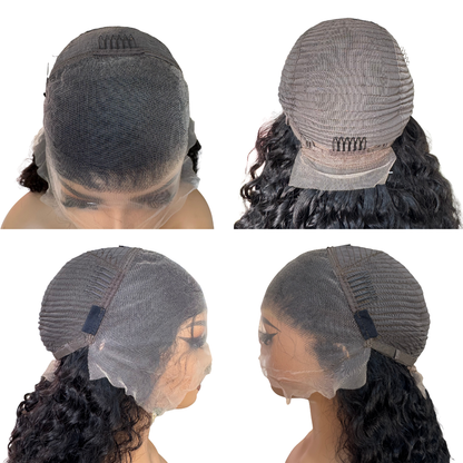 13X4 Full Frontal Burmese Curly 100% Virgin Hair 200% Density Natural Wave Wig Natural Color