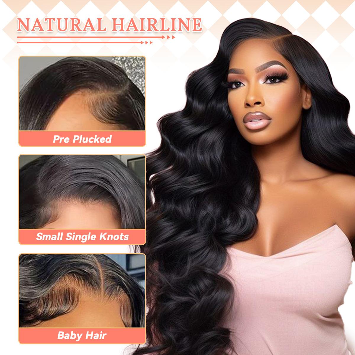 We Heart Hair 6x6 Glueless Closure 100% Virgin Human Hair Wig 200% Density Body Wave Straight Transparent Lace