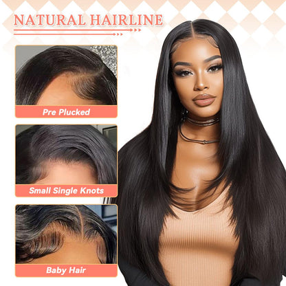We Heart Hair 13x6 Full Frontal 100% Virgin Human Hair Straight Lace Front Wig 180% Density