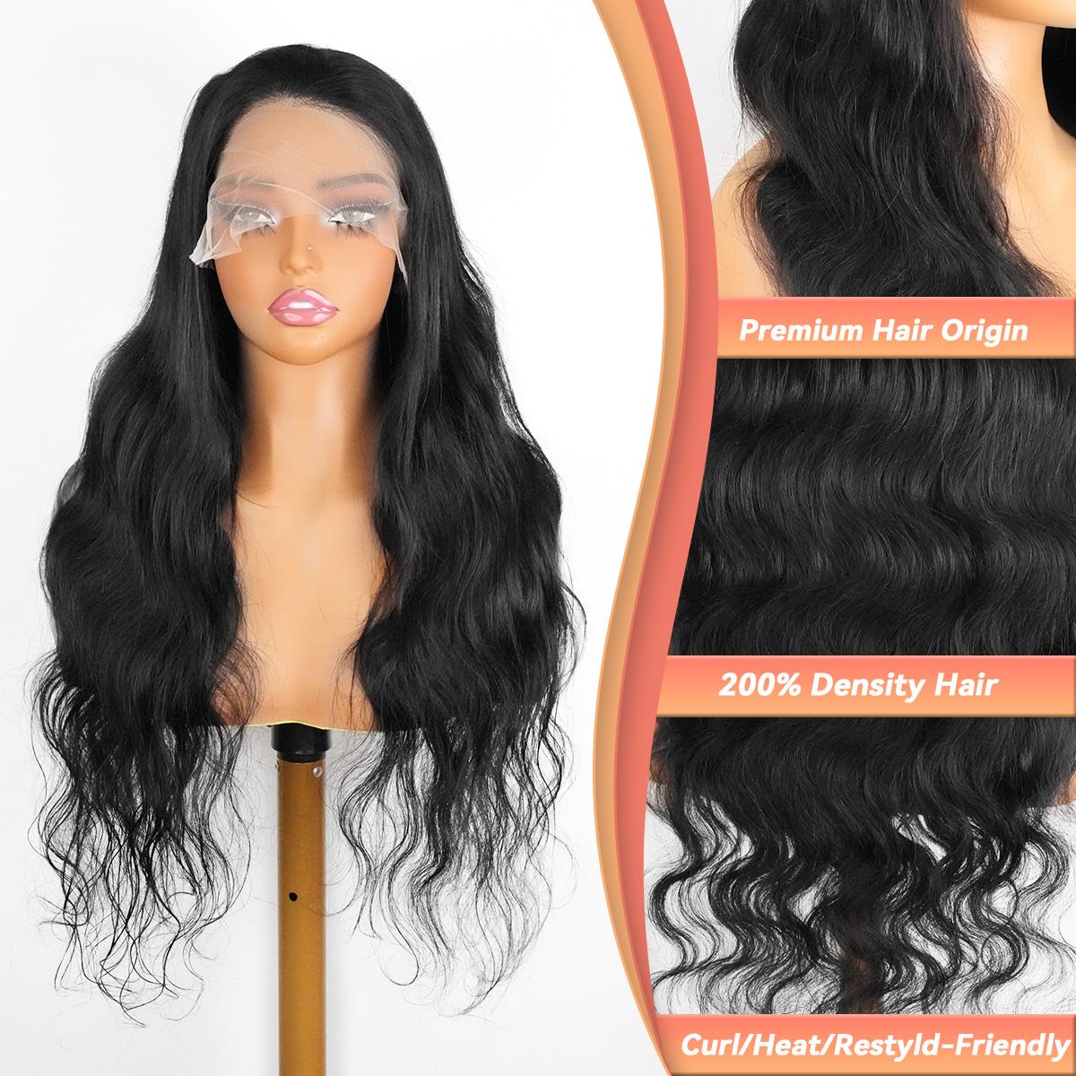 We Heart Hair 13x6 Body Wave Full Frontal Wig 100% Cambodian Human Hair 200% Density Lace Wig Transparent Lace
