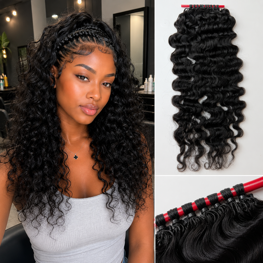【WE HEART HAIR】100% Human Hair Feather Crochet Hair Burmese Curly Loose Deep Wave Miracle Knots Lightweight Natural Look