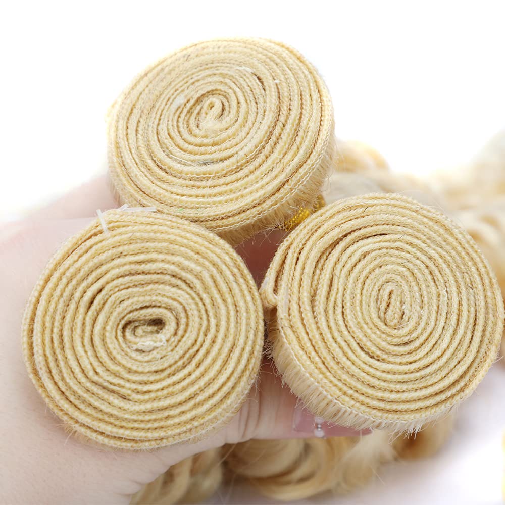 We Heart Hair 12A Blonde Hair Bundle Color 613 Straight Body Wave Deep Curly Blonde 100% Human Hair Bundle