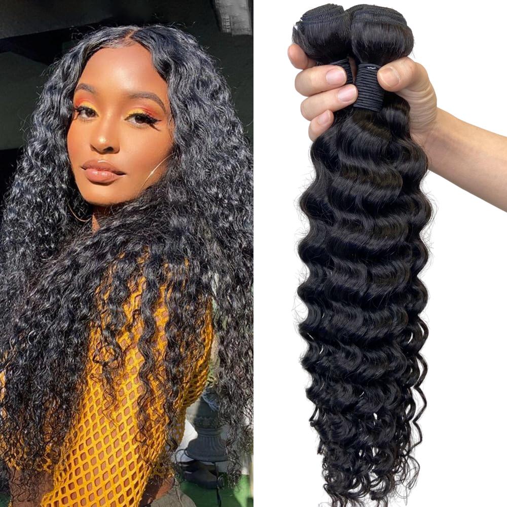 [We Heart Hair] Malaysian Virgin Human Hair Curly Deep Wave Body Wave 3 Bundles Kinky Straight Hair Bundle Deal